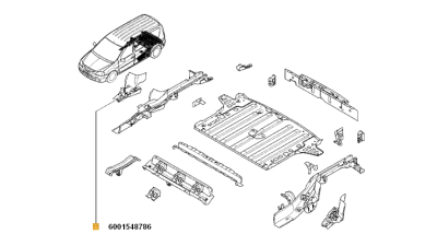 Traversa Laterala Spate Dreapta Dacia Logan MCV 2007-2012, Logan Furgon 2007-2012, 6001548786,  piesa originala OE