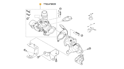 Turbosuflanta OE noua motor 1.5dci Dacia Logan Duster, Dokker Lodgy, Logan II, Sandero, Renault Clio III, Kangoo, Megane III, Clio 4, Twingo 2, 7701478939,  piesa originala OE