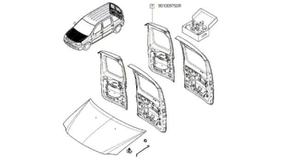 Usa Batanta Spate Dacia LOGAN Van 2007-01.2009 (Plina) partea Dreapta, 6001548842,  piesa originala OE