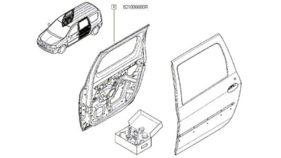 Usa Spate Dreapta Dacia Logan Van , Express 1.4 1.5dci 1.6 2009-2012