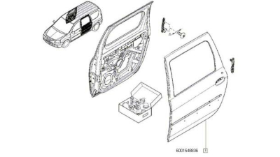 Usa Spate Dacia LOGAN MCV 09.2009-08.2010 partea Stanga, 6001548836,  piesa originala OE