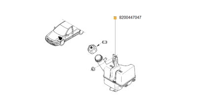 Vas De Expansiune Renault Laguna II 2001-2007, rezervor lichid racire radiator, 8200447047,  piesa originala OE