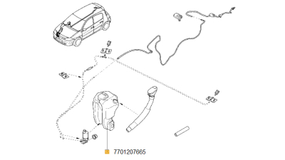 Vas Spalator parbriz Renault Megane II, Scenic II, rezervor stropgel, 7701207665,  piesa originala OE