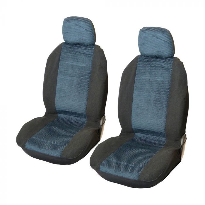 Set huse scaune fata auto Opel Kadett, Carpoint Denver albastru 4 buc ( 2 huse scaune fata + 2 huse tetiere )