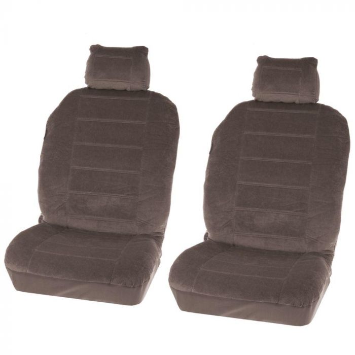 Set huse scaune fata auto Seat Ibiza 2000-, Carpoint Washington Grey 4 buc ( 2 huse scaune fata + 2 huse tetiere )
