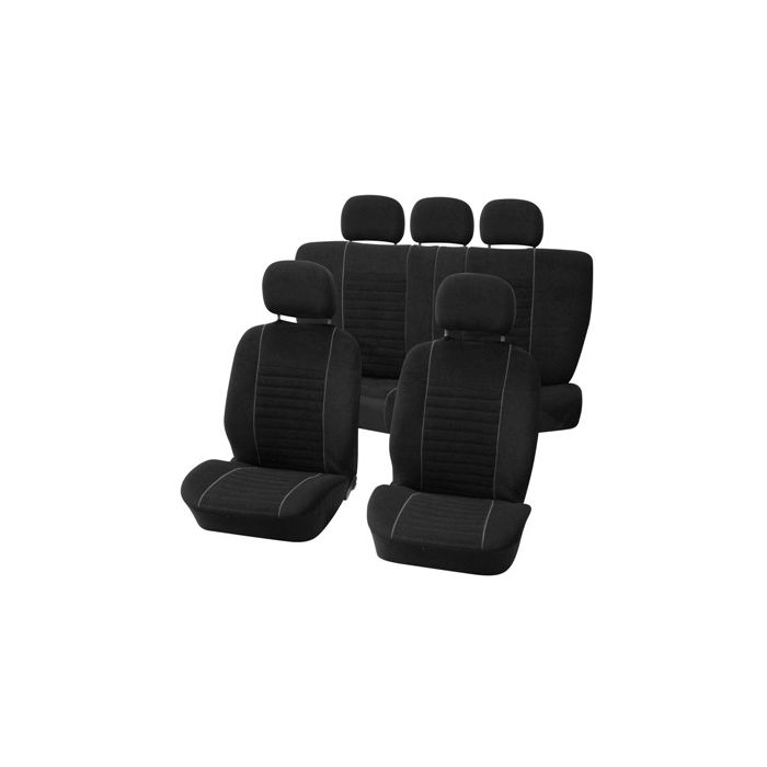 Huse scaune Hyundai I10 set huse auto fata si spate Value gri cu negru