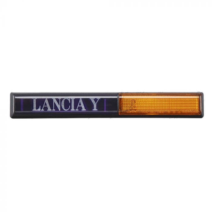 Lampa semnalizare laterala LANCIA Y (840A) 10.1995-12.2003, partea Dreapta, cu inscriptie Lancia Y, portocalie, cu suport bec, OEM/OES