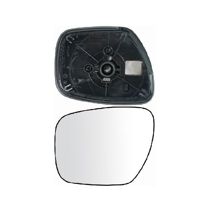 Geam oglinda exterioara cu suport fixare Mazda 5 (Cr19), 04.2005-05.2010; Cx-7 (Er), 01.2006-08.2012; Cx-9 (Tb), 05.2006-10.2012, partea Stanga, sticla convexa; geam cromat, Aftermarket