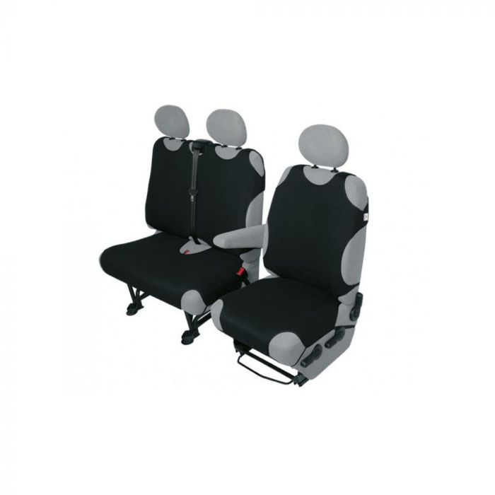 Huse scaune auto tip maieu pentru Nissan Primastar , 2+1 locuri culoare Negru