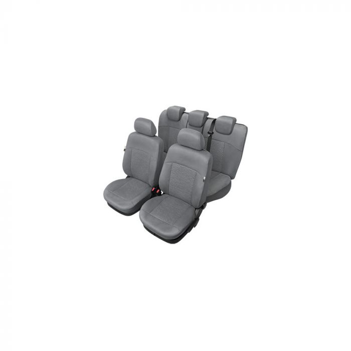 Set huse scaun model Arcadia pentru Seat Toledo Din 2012, culoare gri, set huse auto Fata si Spate