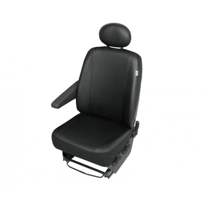 Husa auto scaun sofer Practical DV1 imitatie piele neagra pentru Transit Custom