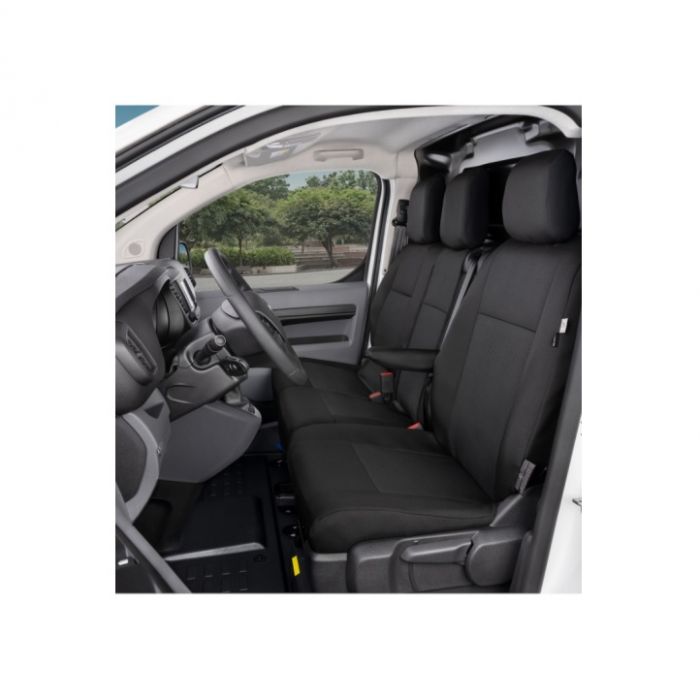Set huse scaune auto Kegel Tailor Made Van DV1 DV1 pentru Peugeot Expert 3 Traveller Citroen Jumpy dupa 2016 Opel Vivaro C Zafira Life dupa 2019 Toyota ProAce 2 ProAce Verso 2 dupa 2016 ptr scaun sofer bancheta pasager 2 locuri cu masuta 1 2