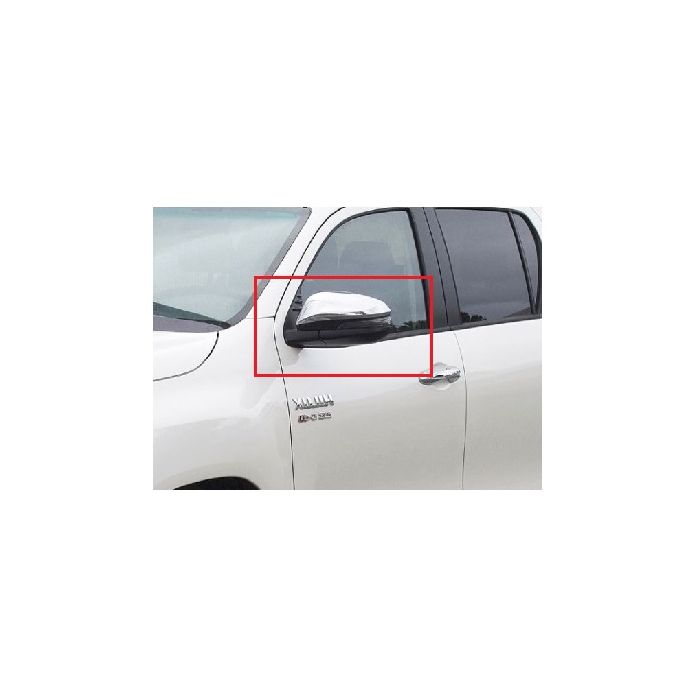 Oglinda usa exterioara Toyota Hilux (N120), 06.2016-2020, partea Stanga, reglare electrica; grunduit; sticla convexa; geam cromat; rabatabil; 10 gauri / 7 pini; cu Lucas, Aftermarket