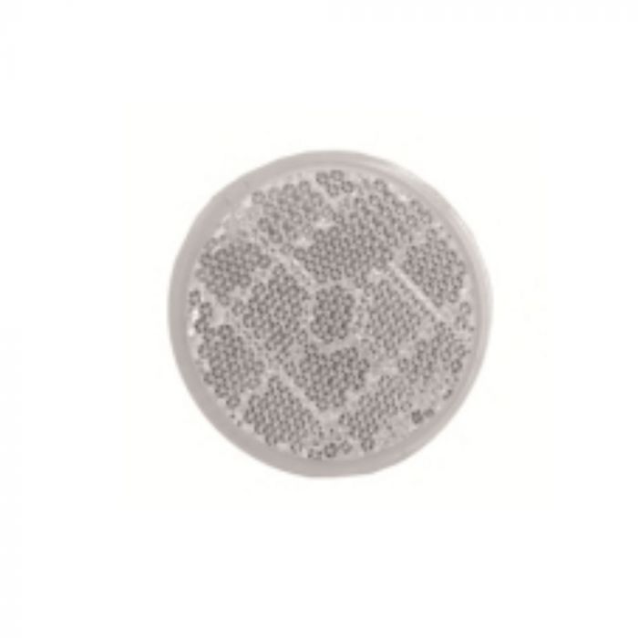 Catadioptru reflectorizant rotund alb universal BestAutoVest, fixare cu banda adeziva , 50 mm , 1 buc.