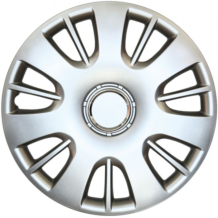 Set capace roti Opel Corsa D, pe 15 inch, culoare Silver, 15-312