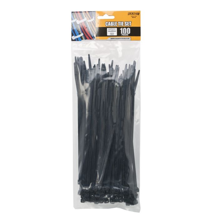 Coliere de plastic 200x4,6mm , fasete 100 buc. culoare negru