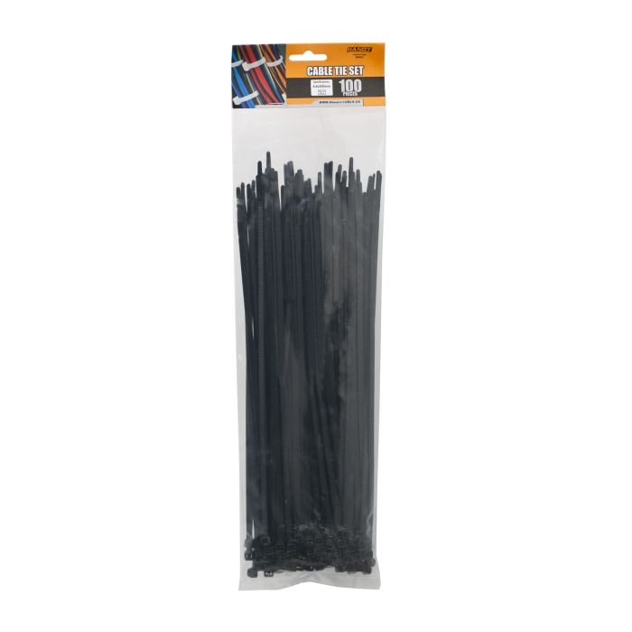 Coliere de plastic 300x4,6mm , fasete 100 buc, culoare negru