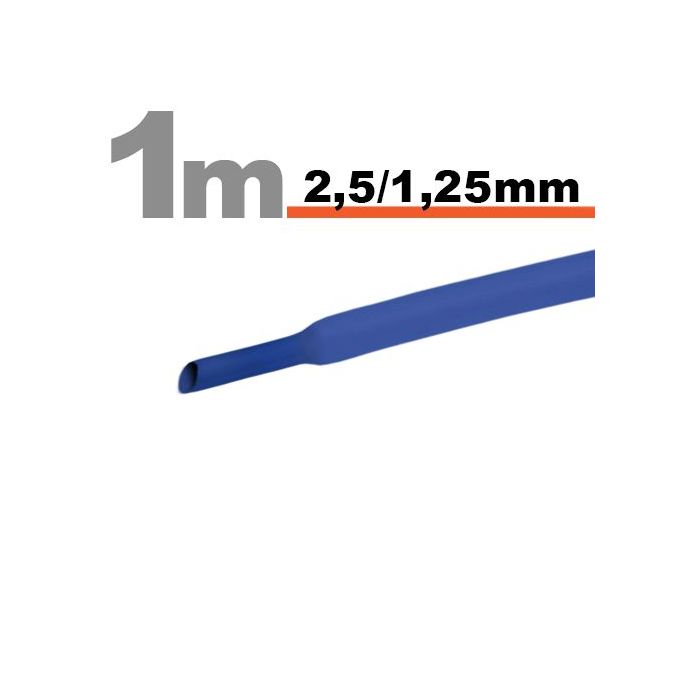 Tub termocontractibil pentru izolare ,marcare si protectie Albastru 2,5 / 1,25 mm, 20m