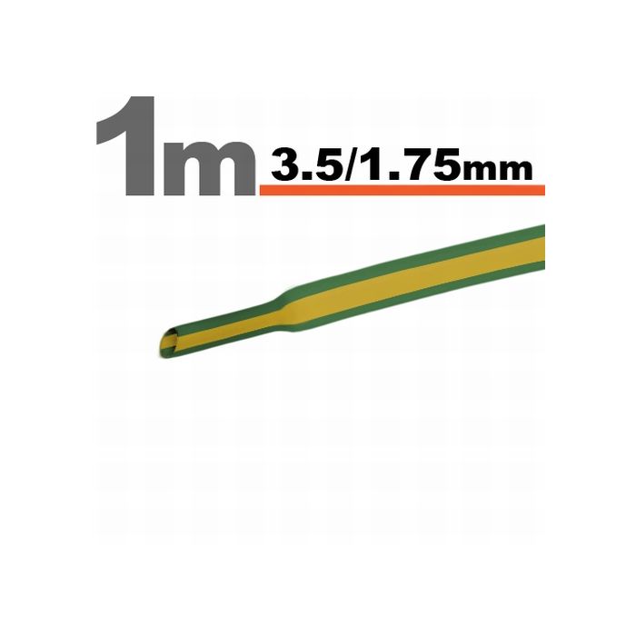 Tub termocontractibil pentru izolare ,marcare si protectie Galben-verde 3 / 1,5 mm, 15m