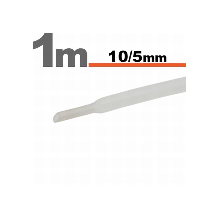 Tub termocontractibil pentru izolare ,marcare si protectie Transparent 10 / 5 mm, set 10 bucati x 1m