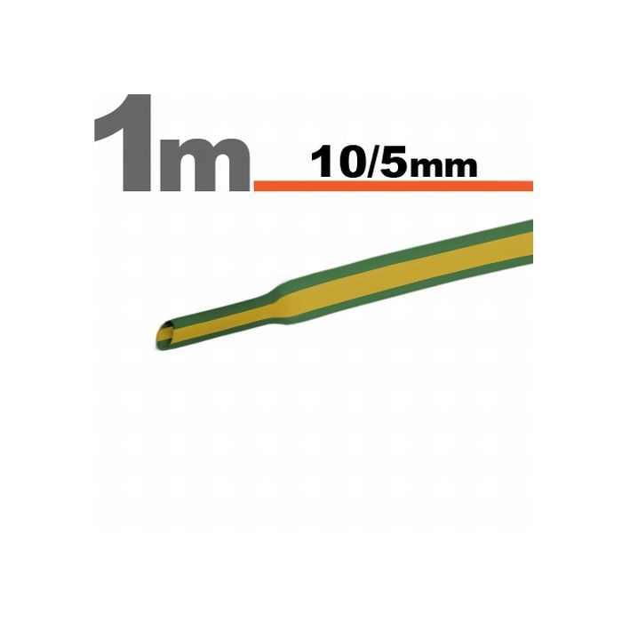 Tub termocontractibil pentru izolare ,marcare si protectie Galben-verde 10 / 5 mm, 20m