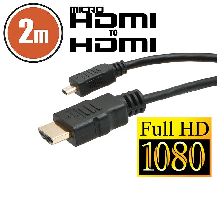 Cablu micro HDMI 2m cu conectoare placate cu aur