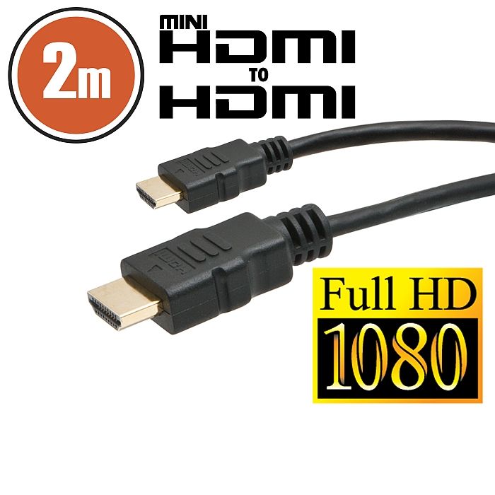 Cablu mini HDMI 2m cu conectoare placate cu aur