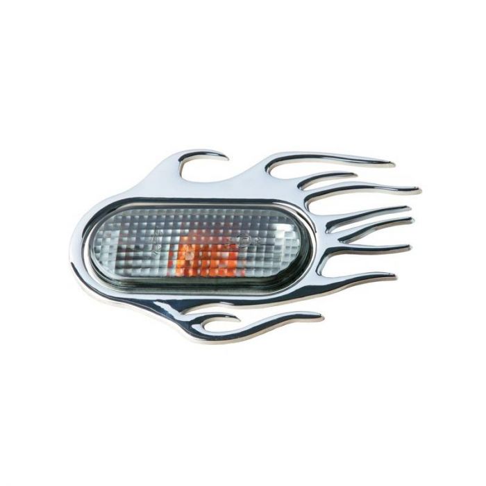 Ornament 3D " Flaming" crom 118X75mm, pentru seria VAG (Vw Audi Seat Skoda)