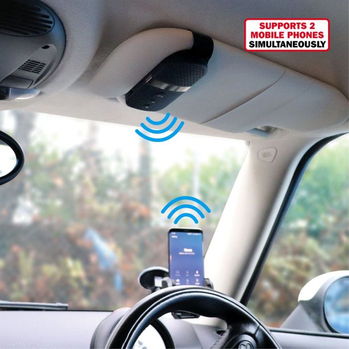 Car Kit Bluetooth Headset, Hands Free, fixare parasolar, Bluetooth V4.0 + HFP, HSP, A2DP, timp vorbire 17 ore