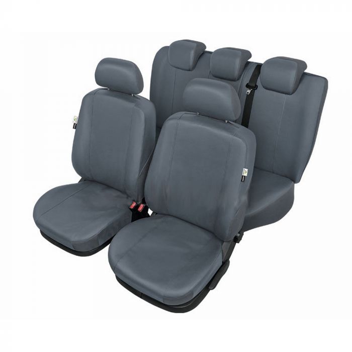 Huse scaune auto imitatie piele Nissan Almera 2000-> set huse fata + spate Culoare Gri