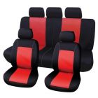 Set huse scaune fata - spate auto Ford Focus, Carpoint Lisboa 9 buc rosu/negru