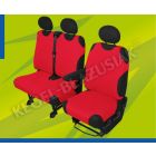 Huse scaune auto tip maieu pentru Vw Transporter , 2+1 locuri Rosu