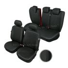 Huse scaune auto imitatie piele Nissan Micra 4 2010-2013, set huse fata + spate, culoare negru