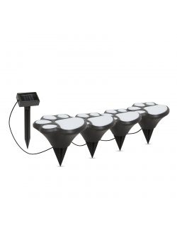 Lampa solara LED cu plexiglas - Model amprenta de labuta de caine, mat. plastic - negru - 360 cm
