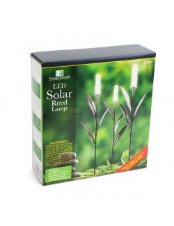 Lampa solara LED - model trestie, alb cald, metal