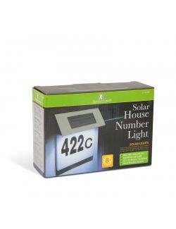 Numar de casa inox, cu iluminare LED, solara