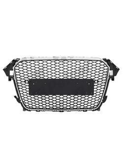 Grila masca fata AUDI A4 S4 B8 11 2011 12 2015 cu 2 gauri pentru Senzori de parcare PDC cromat Negru stralucitor fara emblema