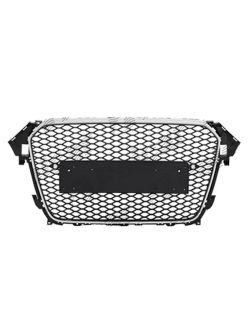 Grila masca fata AUDI A4 S4 B8 11 2011 12 2015 cu 2 gauri pentru Senzori de parcare PDC argintiu fara emblema