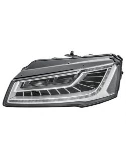 Far Audi A8 (D4/4f), 11.2013-, Partea Stanga, cu sistem iluminat in curba; cu lumina timp de zi tip LED; LED; electric; fara motor; fara unitate control LED, HELLA