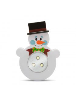 Lampă de veghe cu buton, model "Om de zăpadă"