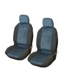 Set huse scaune fata auto Hyundai Accent, Carpoint Denver albastru 4 buc ( 2 huse scaune fata + 2 huse tetiere )
