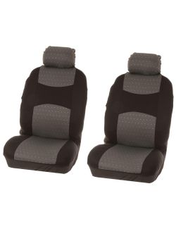 Set huse scaune fata auto Hyundai Accent, Carpoint Cicago gri 4 buc ( 2 huse scaune fata + 2 huse tetiere )