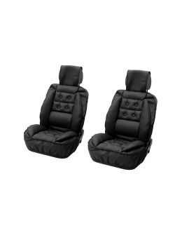 Set huse scaune fata pentru Mazda 323, imitatie piele, cu suport lombar, set 2 buc