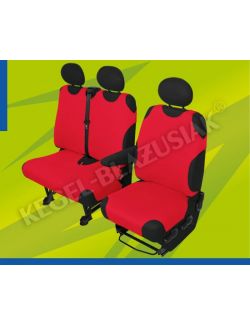 Huse scaune auto tip maieu pentru Ford Transit, 2+1 locuri Rosu