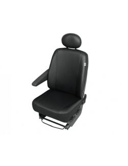 Husa auto scaun sofer Practical DV1 Trafic imitatie piele neagra pentru Renault Trafic 2001 2014 Opel Vivaro 2001 2014 Nissan Primastar