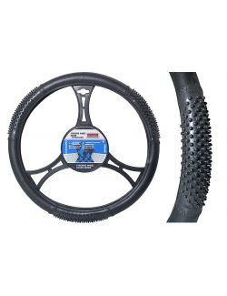 Husa volan Black Tir material cauciucat diametru 49-51 cm