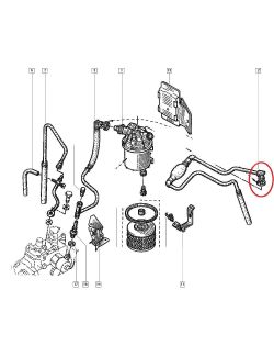 Furtun combustibil Renault Clio Diesel, conducta originala cu pompa amorsare 7700111377