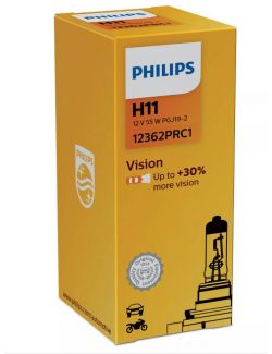 Bec H11 PHILIPS 99ZS052P, 12V; 55W; Vision; 30% mai multa lumina; PGJ19-2; ECE, 1 buc.