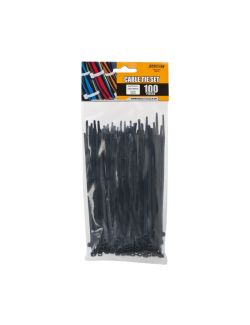 Coliere de plastic 150x3,6mm , fasete 100 buc, culoare negru