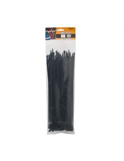 Coliere de plastic 300x4,6mm , fasete 100 buc, culoare negru